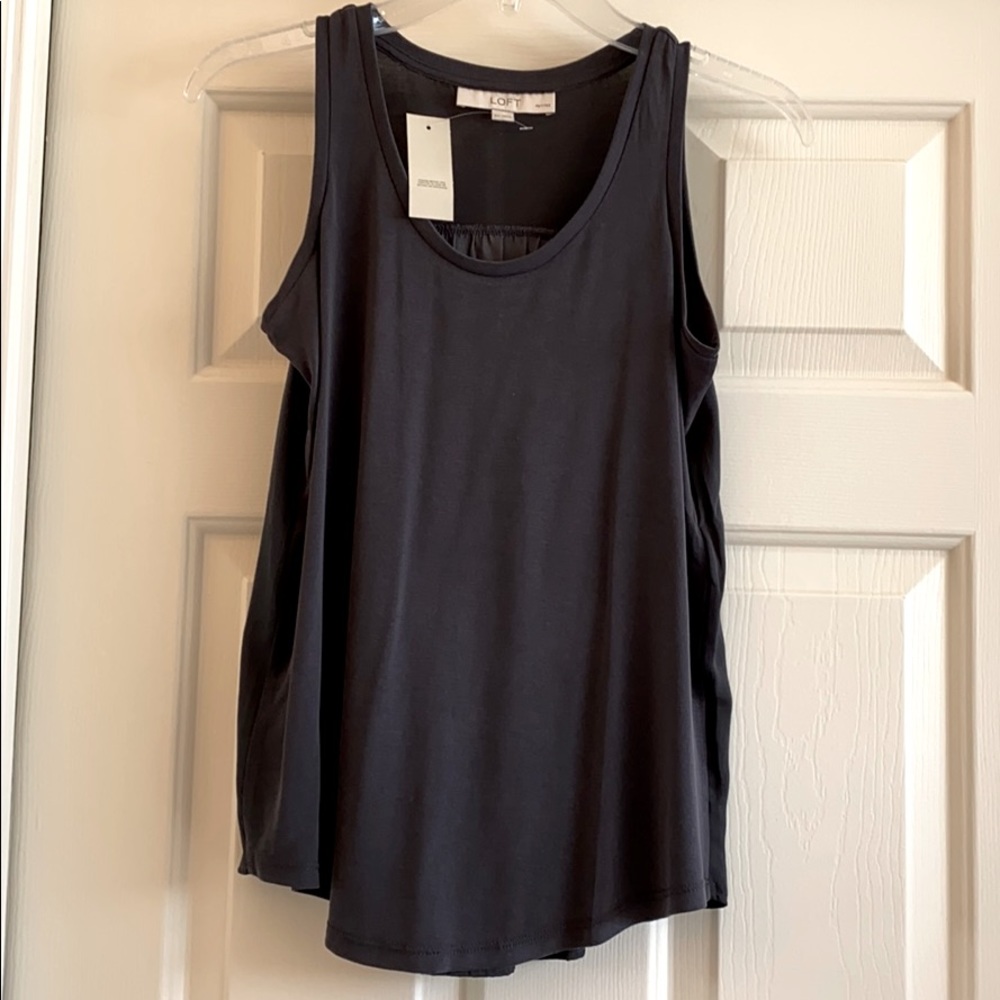 Super cute LOFT gray tank, XSP, NWT